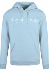 Hoodie - Gebarentaal; Rot op Ocean Blue