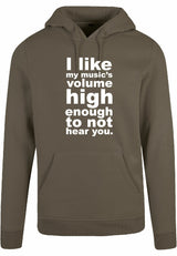 Hoodie - I like my music Olive