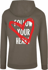 Hoodie - Follow your heart Olive