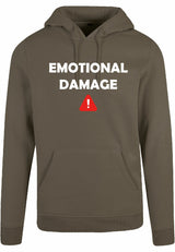 Hoodie - Emotional Damage Olive