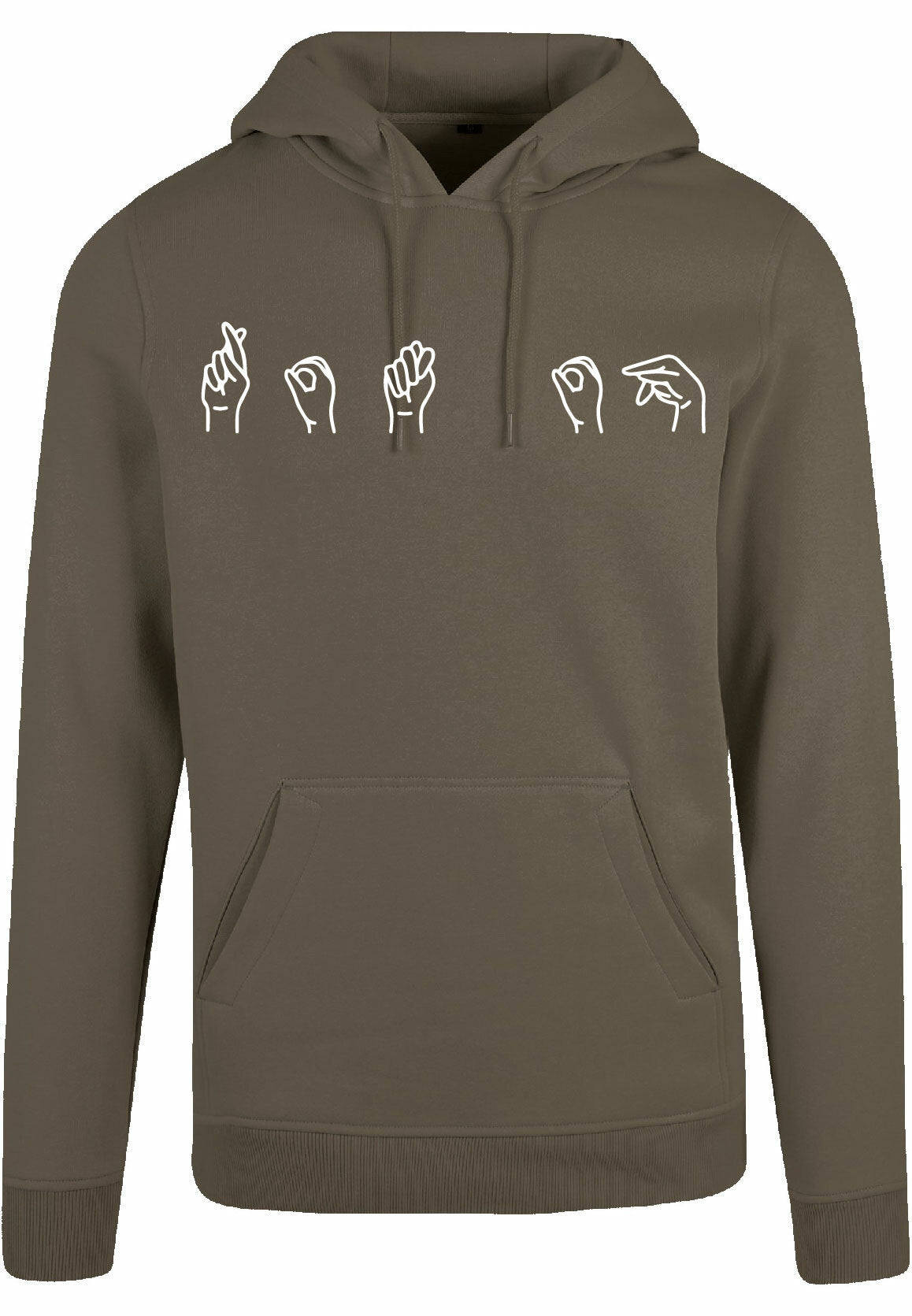 Hoodie - Gebarentaal; Rot op Olive