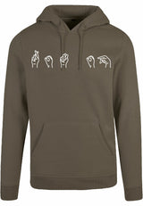 Hoodie - Gebarentaal; Rot op Olive