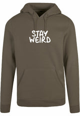 Hoodie - Stay Wierd Olive