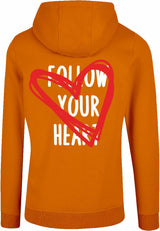 Hoodie - Follow your heart Paradise Orange