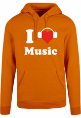 Hoodie - I love music Paradise Orange