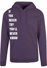 Hoodie - Never Try, Never Know Purple Night