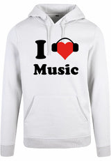 Hoodie - I love music White