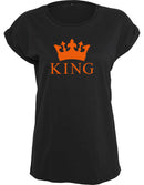 T-Shirts Dames King Zwart - Oranje