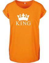 T-Shirts Dames King Oranje - Wit
