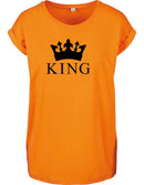 T-Shirts Dames King Oranje - Zwart