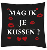Kussen - Mag ik je kuss Black