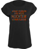 T-Shirts Dames Nuchter Zwart - Oranje
