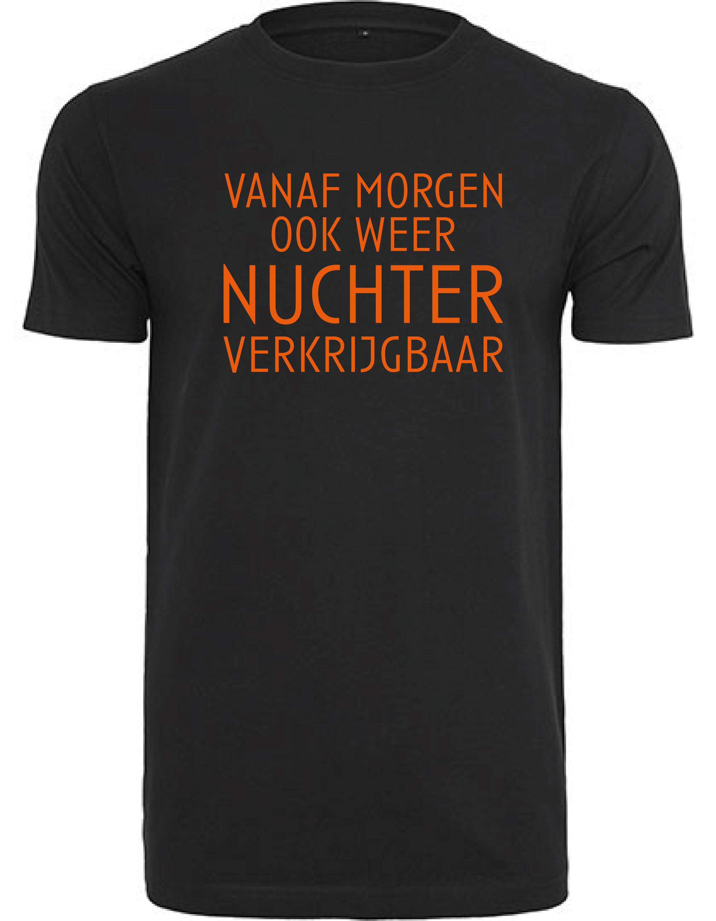 T-Shirts Heren Nuchter Zwart - Oranje