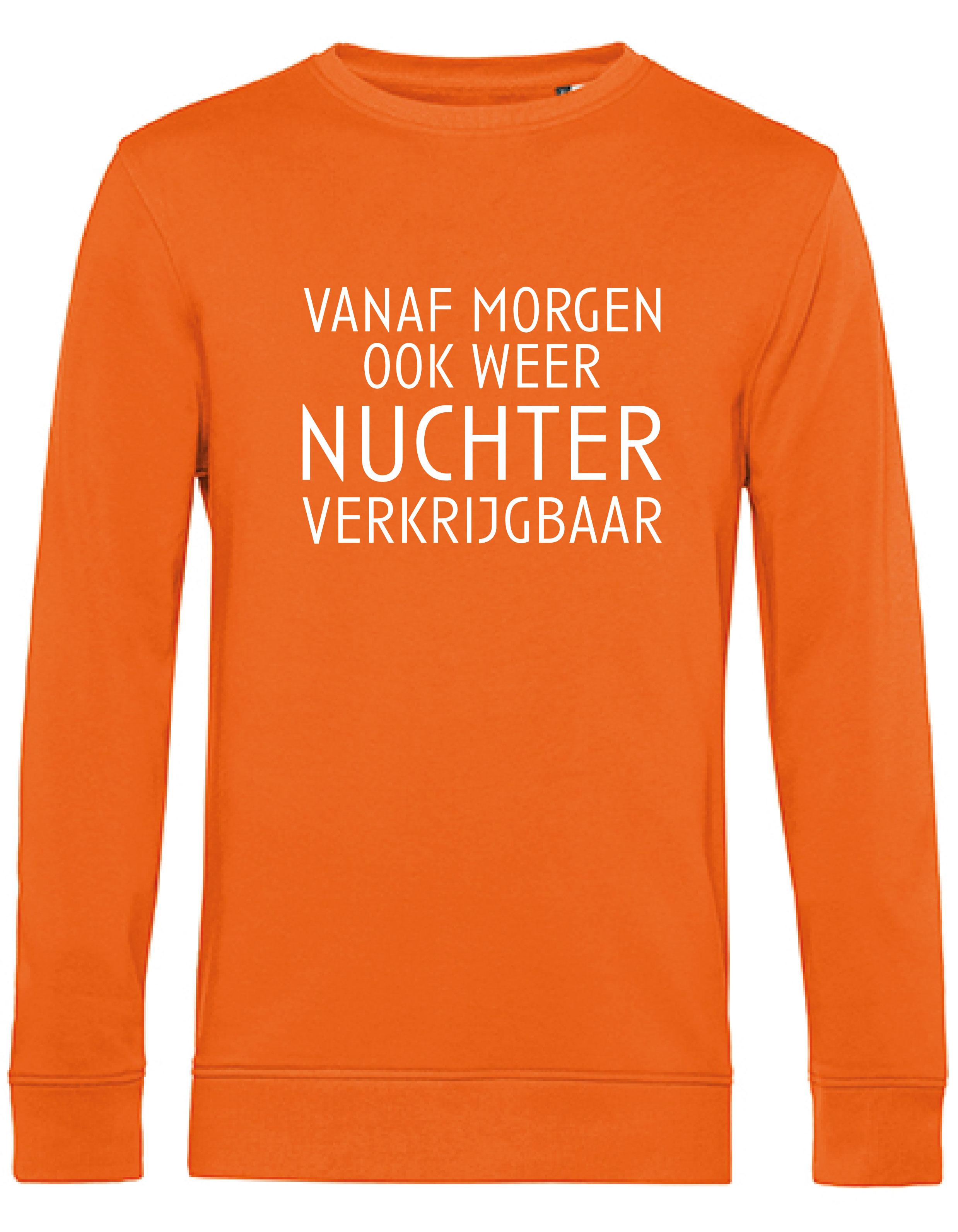 Sweater Nuchter Oranje - Wit