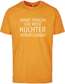 T-Shirts Heren Nuchter Oranje - Wit