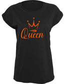 T-Shirts Dames Queen Zwart - Oranje