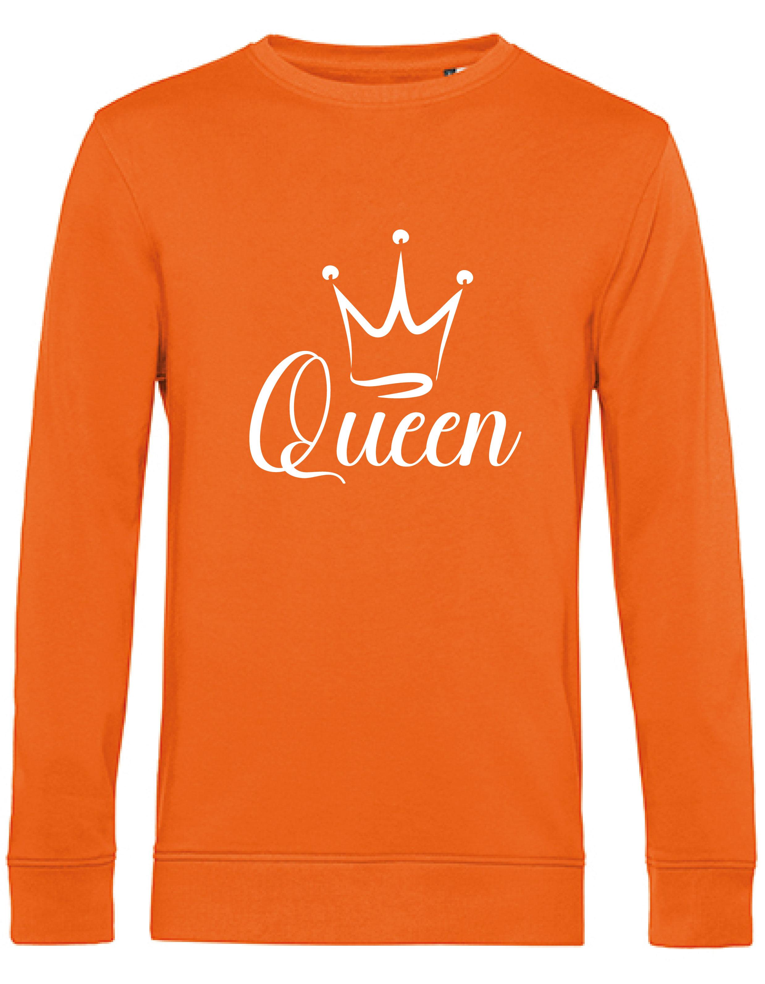 Sweater Queen Oranje - Wit