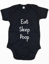 Rompertje - Eat, Sleep, Poop Zwart