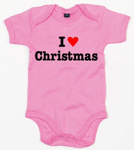 Rompertje - I Love Christmas Bubble Gum Pink