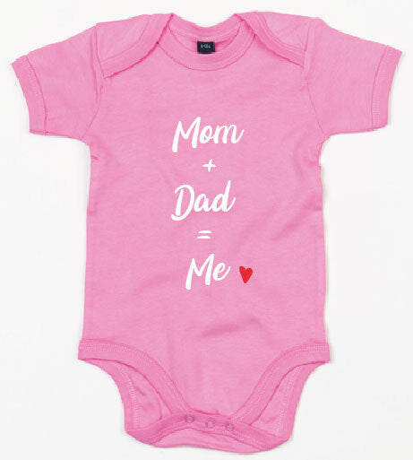 Rompertje - Mom + Dad = Me Bubble Gum Pink