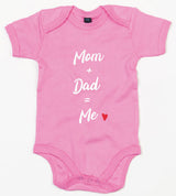 Rompertje - Mom + Dad = Me Bubble Gum Pink