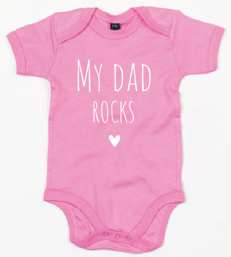 Rompertje - My dad rocks Bubble Gum Pink