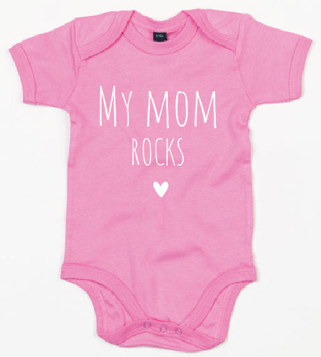 Rompertje - My mom rocks Bubble Gum Pink