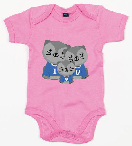 Rompertje - Poezen blauw Bubble Gum Pink