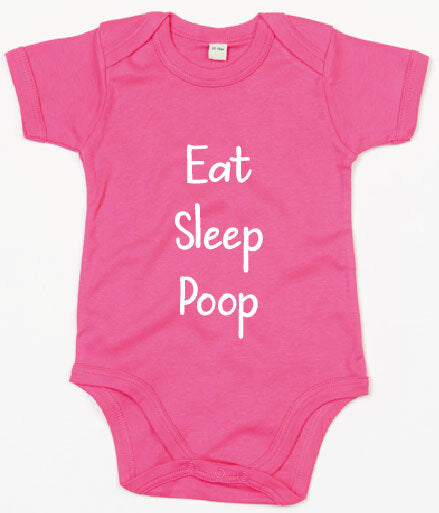 Rompertje - Eat, Sleep, Poop Fuchsia