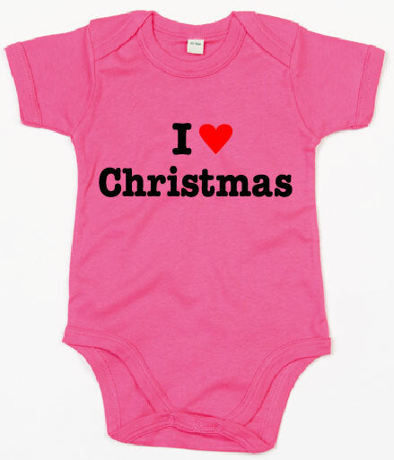 Rompertje - I Love Christmas Fuchsia