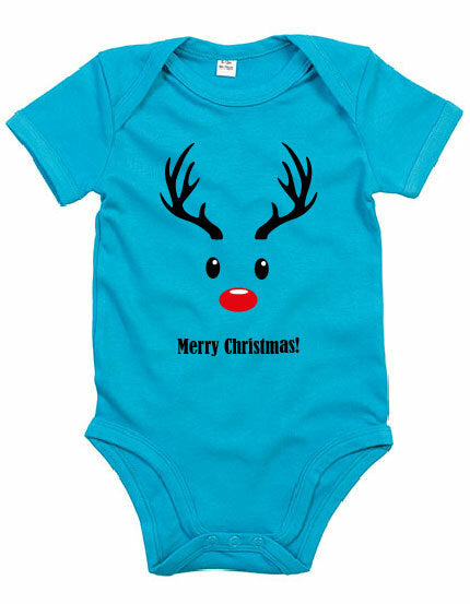 Rompertje - Merry Christmas deer Surf Blue