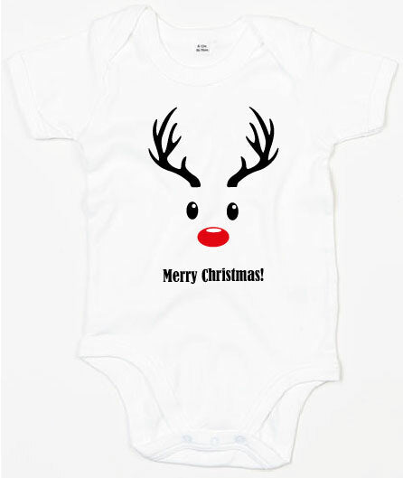 Rompertje - Merry Christmas deer Wit