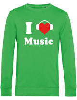 Sweater - I love music Apple Green