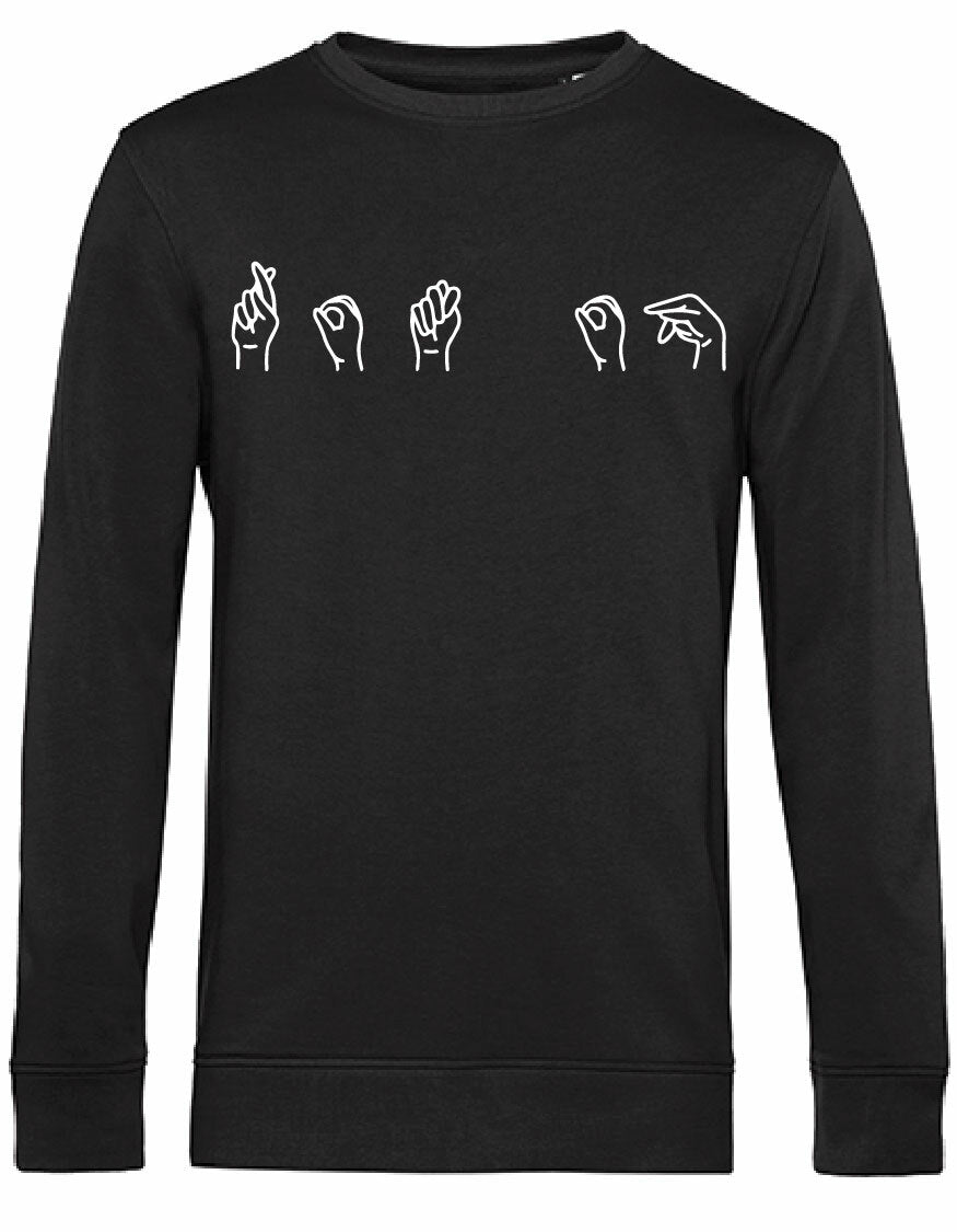 Sweater - Gebarentaal; Rot op Black
