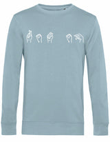 Sweater - Gebarentaal; Rot op Blue Fog