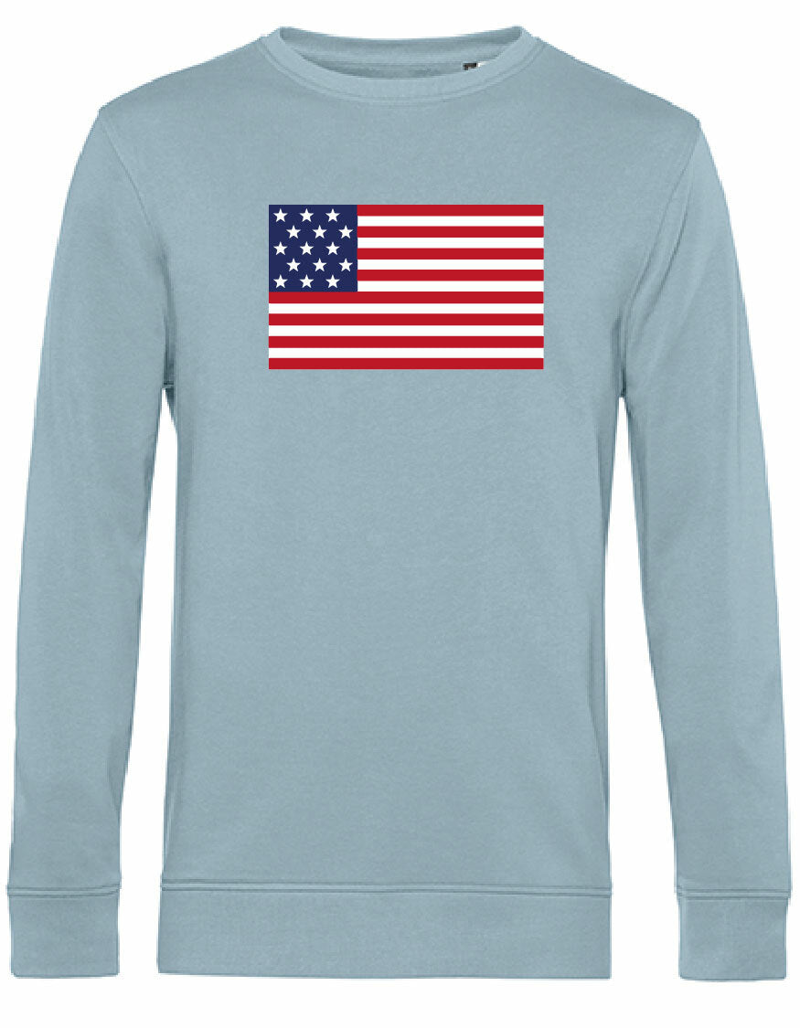 Sweater - American Flag Blue Fog