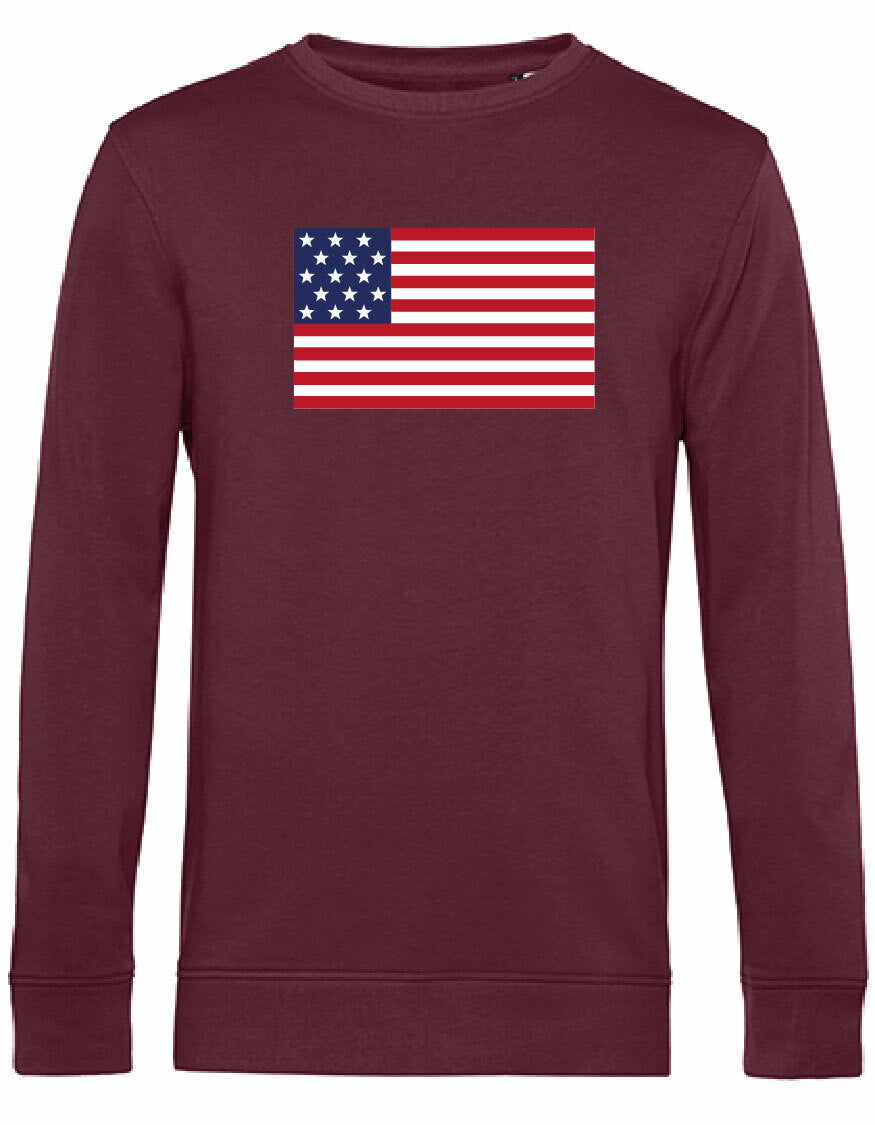 Sweater - American Flag Burgundy