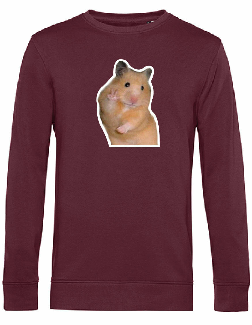 Sweater - Hamster Peace Burgundy