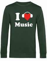 Sweater - I love music Forest Green