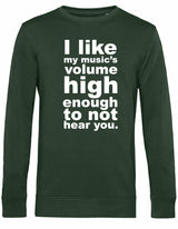 Sweater - I like my music Forest Green