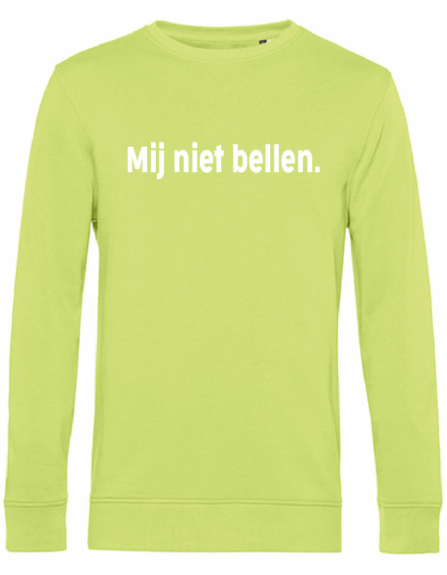 Sweater - Mij niet bellen Lime