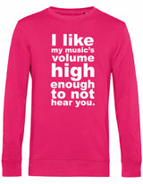 Sweater - I like my music Magenta