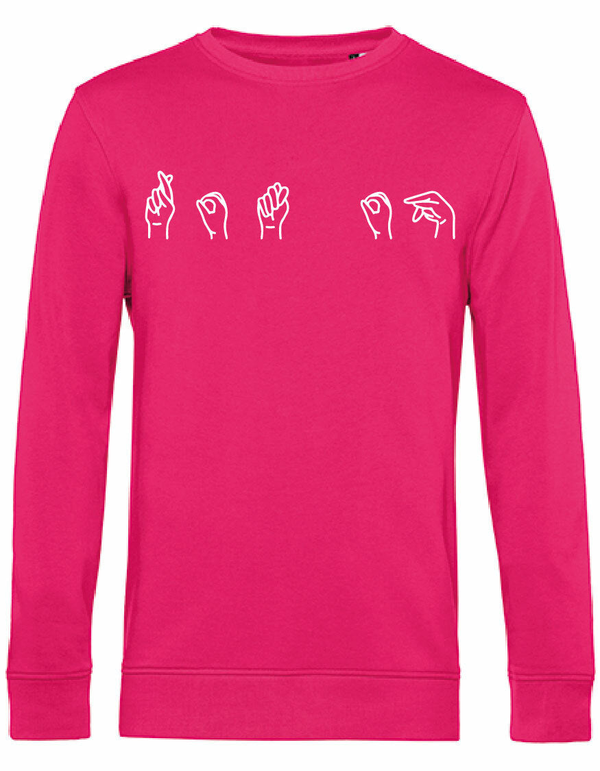 Sweater - Gebarentaal; Rot op Magenta