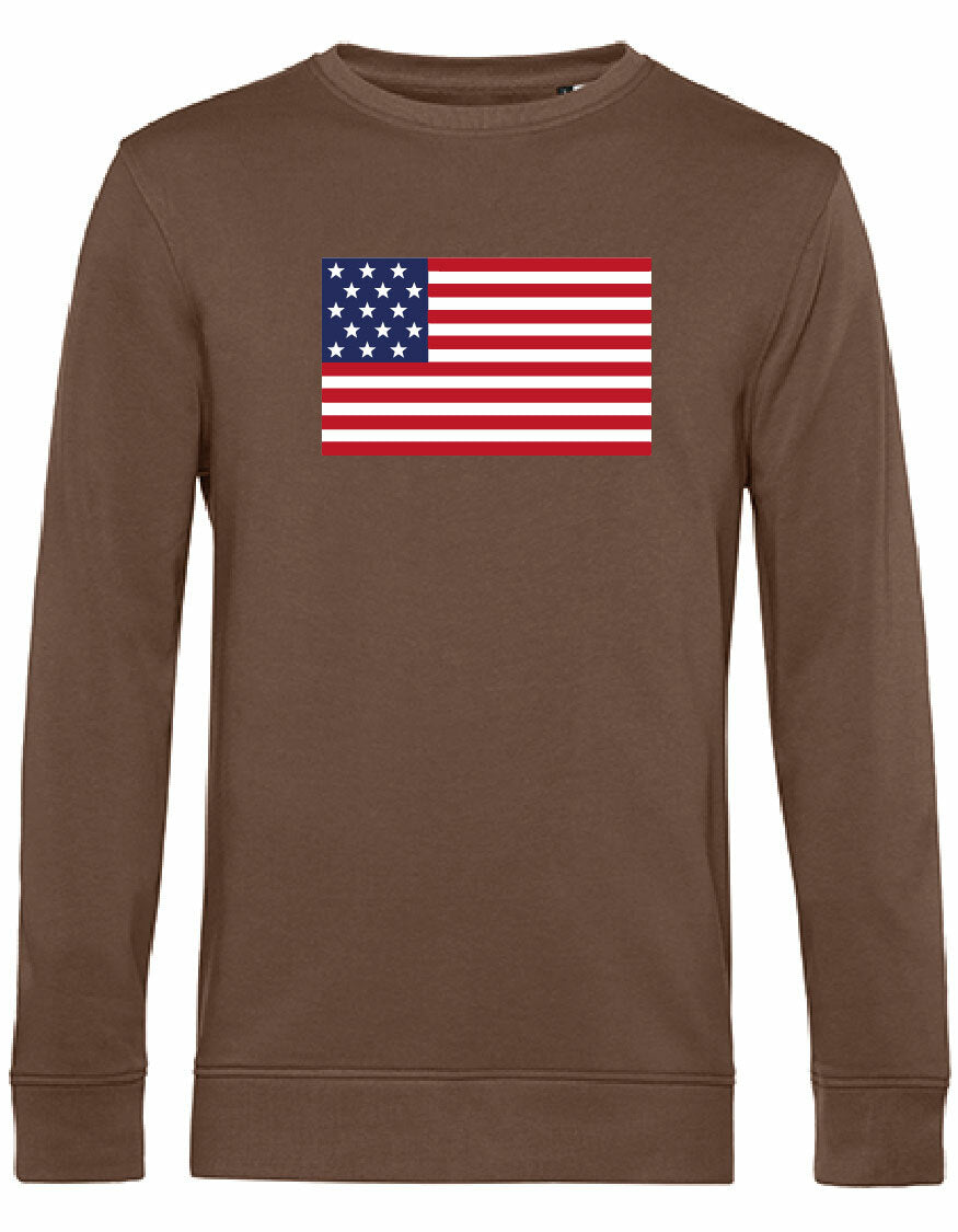 Sweater - American Flag Mocha
