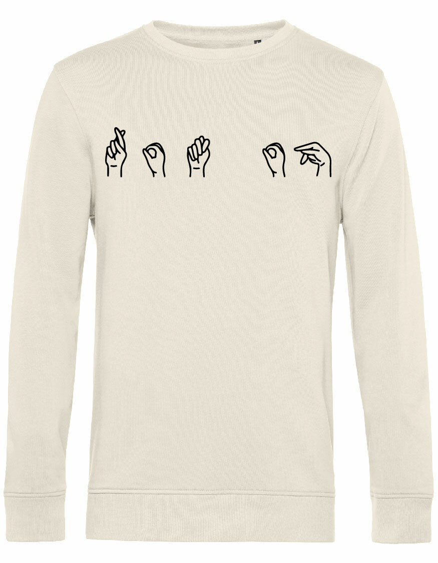Sweater - Gebarentaal; Rot op Off White