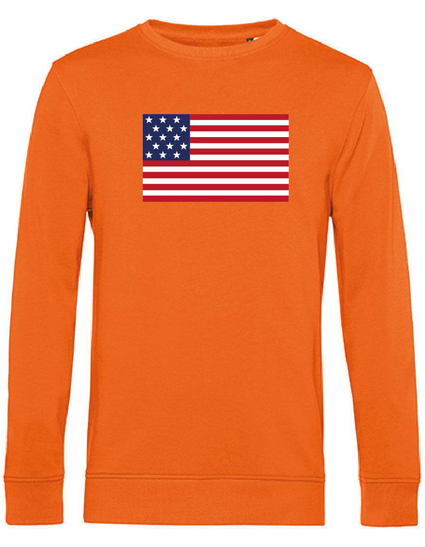 Sweater - American Flag Pure Orange