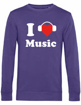 Sweater - I love music Radical Purple