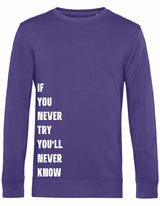 Sweater - Never Try, Never Know Radical Purple