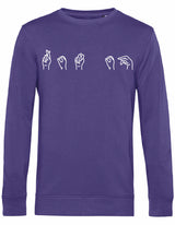 Sweater - Gebarentaal; Rot op Radical Purple