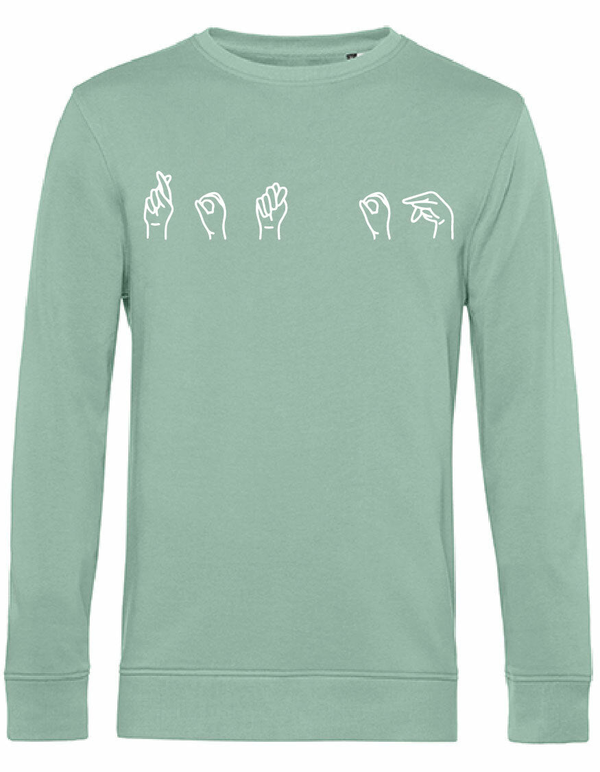 Sweater - Gebarentaal; Rot op Sage